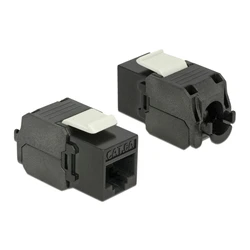 Αξεσουάρ Δικτύου Powertech Keystone module RJ45 female CAB-N150, Cat.6Α UTP 180°, μαύρο