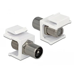 Βύσμα Κεραίας Powertech TV CAB-N155 για patch panel, λευκό