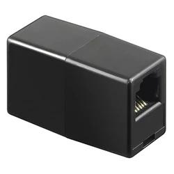 Σύνδεσμος Δικτύου Powertech (Μούφα) RJ45 UTP CAB-N181, 8p8c, μαύρος, 5τμχ