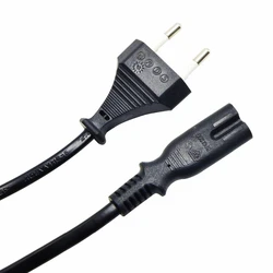 Καλώδιο Τροφοδοσίας Powertech CAB-P021 2pin, copper, 1.5m, μαύρο, 5τμχ