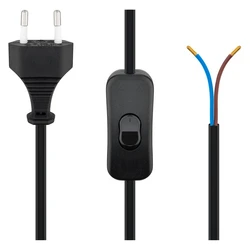 Καλώδιο Τροφοδοσίας Powertech CAB-P033 με διακόπτη, 0.75mm², 1.5m, μαύρο