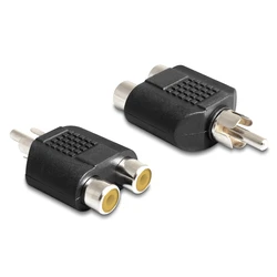 POWERTECH Αντάπτορας RCA αρσενικό σε 2x RCA θηλυκό CAB-R020 μαύρος