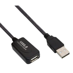 Καλώδιο USB Powertech προέκτασης CAB-U054, ενισχυτής, 480Mbps 15m, μαύρο