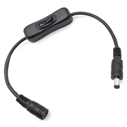 Καλώδιο/διακόπτης Powertech Τροφοδοσίας CAB-U158, 5.5x2.1mm, 30cm, μαύρο