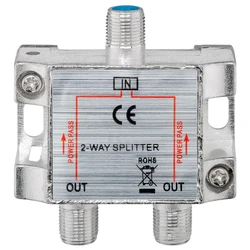 Διακλαδωτής Κεραίας Powertech SAT-splitter CAB-V032, 2-way, 5-2400MHz, 100dB