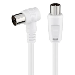 Καλώδιο Κεραίας RF Powertech αρσενικό - RF θηλυκό CAB-V040, γωνιακό, λευκό, 1.5m