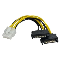 Καλώδιο Powertech EPS 8pin σε 2x SATA 15pin CAB-W039, 15cm