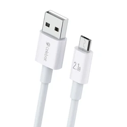 Καλώδιο USB Celebrat Micro USB σε USB CB-24M, 10.5W, 1.2m, λευκό