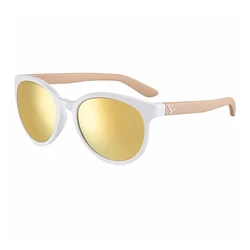 CEBE Women's Sunglasses CBS118-S (64/14/133 mm) - Sunrise Shiny White frame, Brown Category 3 Gold lenses