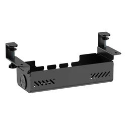 BRATECK Cable Management Desk Tray CC11-22-1, Metal, 494x167x196mm, Black