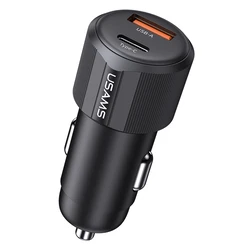 Φορτιστής Αυτοκινήτου Usams CC283, USB & USB-C, 60W, Μαύρος