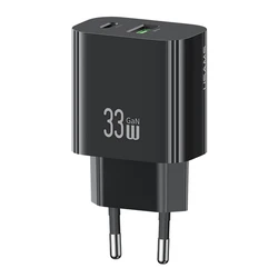 USAMS Wall Charger CC317 USB USB C 33W GaN Black