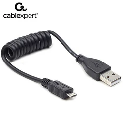 Καλώδιo USB Cablexpert COILED Micro 0.6m Black
