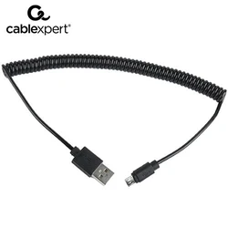 Καλώδιo USB Cablexpert COILED Micro 1,8m Black