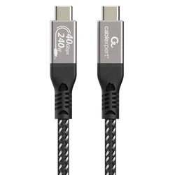 Cablexpert Premium Braided USB4 USB-C to USB-C Cable 40Gbps 240W 0.5m Black