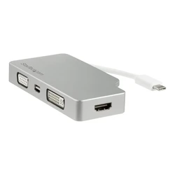 Docking Station StarTech Aluminium A/V Adapter 4-in-1 USB-C to VGA, DVI, HDMI, 4K - video interface-Converter - 10.5 cm