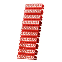 Clip Αρίθμηση Καλωδίων Powertech Νο 2, Red, 10τεμ.