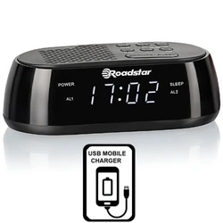Ράδιο-Ρολόι Roadstar USB Fast Charge CLR-2477