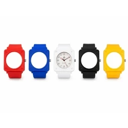 YOT Αναλογικό Ρολόι Unisex 41,5mm με 5 Ανταλλακτικά Λουράκια (Λευκό Καντράν, Διάφανο Κάσα)