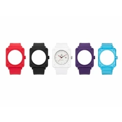 YOT UNISEX Αναλογικό Ρολόι CP30119Q-SP03 41,5mm (διάφανο πλαίσιο, λευκό καντράν, πολύχρωμα λουράκια)