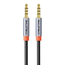 CABLETIME 3.5mm Audio Cable Gold Plated 1.5m Black