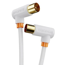 CABLETIME καλώδιο κεραίας γωνιακό 75 Ohm 1m λευκό