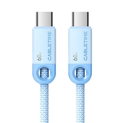 Καλώδιο USB-C Cabletime CT-CM60-PBW, 60W PD, 480Mbps, 1m, μπλε