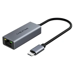 CABLETIME αντάπτορας δικτύου CT-CML100-AG, USB-C σε Ethernet RJ45 100Mbps, γκρι