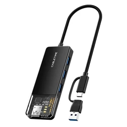 USB Hub Cabletime USB Hub CT-HUBT3-PB, 4x θυρών, 5Gbps, USB/USB-C σύνδεση, μαύρο