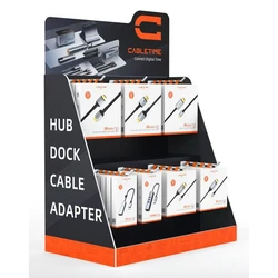 CABLETIME stand προβολής CT-STAND-SMALL με γάντζους, 36.5 x 20 x 54.6 cm