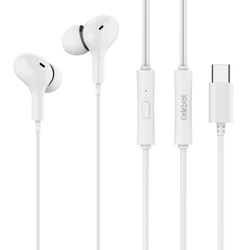 Handsfree Ακουστικά Celebrat με Μικρόφωνο D13, Type-C, 1.2m, λευκά