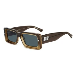 Dsquared2 Ανδρικά Γυαλιά Ηλίου D2-0142-S-9EN – Καφέ Κοκκάλινος Σκελετός, Μπλε Φακοί, 52/20/145, UV400