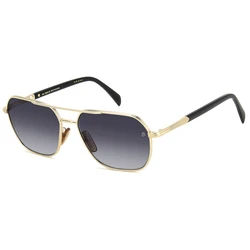 David Beckham DB1128GSRHL Men's Aviator Sunglasses — Gold Metal Frame, Grey Gradient Lenses (59/16/145)