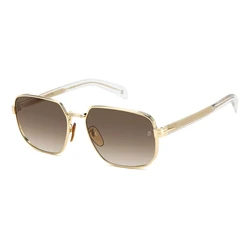 David Beckham Unisex Sunglasses DB7121GSLOJ (60/18/145) - Brown Lenses, Golden Metal Frame