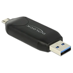 Card Reader Delock USB3.0 A +micro B To SD SDHC MMC micSD OTG