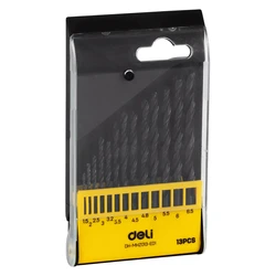 Deli Σετ Τρυπάνια Dh-Mhz013-Ed1 Για Σίδηρο Hss, 1.5-6.5mm Din 338, 13τμχ