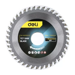Deli Δίσκος Κοπής Ξύλου Dh-Mjp115-E1, 40 Δόντια, 115mm, 13200rpm