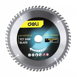 Deli Δίσκος Κοπής Ξύλου Dh-Mjp185-E1, 60 Δόντια, 185mm, 8200rpm