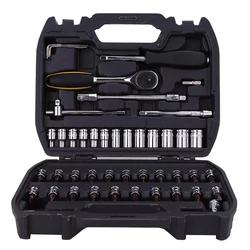 Deli Σετ Εργαλείων Dl1046, Με Θήκη, 1/4", Cr-V, 46τμχ