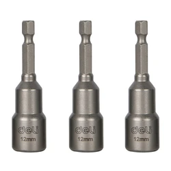 Σετ Καρυδάκια Deli Dl4812T για Δραπανοκατσάβιδο, Μαγνητικά, 12Mm, Εξάγωνα, 3Τμχ