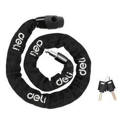Κλειδαριά Ποδηλάτου Deli με Κλειδί Dl508021, Φ4Mm, 1M, Μαύρη