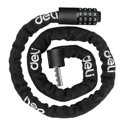 Κλειδαριά Ποδηλάτου Deli Συνδυασμού Dl508031, Φ4Mm, 1M, Μαύρη