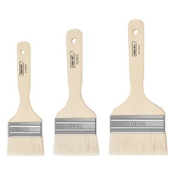 Σετ Πινέλα Βαφής Deli Dl528101 με Φυσικές Τρίχες, Ξύλινη Λαβή, 50/75/100Mm, 3Τμχ