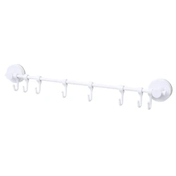 Κρεμάστρα Τοίχου για Κουζίνα-Μπάνιο Ecoco E1504, 8 X 5 X 53.5Cm, Λευκή