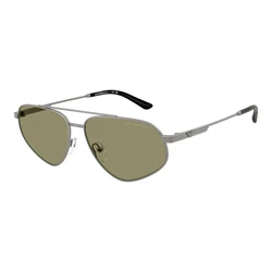 Emporio Armani Ανδρικά Γυαλιά Ηλίου EA2156 30032A – Γκρι Μεταλλικός Σκελετός, Πράσινοι Φακοί