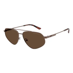 Emporio Armani Ανδρικά Γυαλιά Ηλίου EA2156 300673 — Aviator μεταλλικός σκελετός γκρι, καφέ φακοί 59/14/145