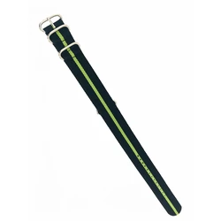 Ανδρικό Λουράκι ENE Enes-Ne-Ve (23mm) Υφασμάτινο Μαύρο / Πράσινο