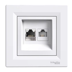 Πρίζα Δικτύου Schneider Electric Επιτοίχια RJ45 & Rj12 Asfora Eph4900121