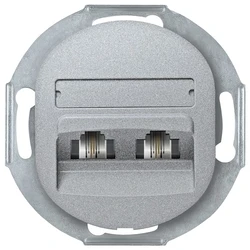 Πρίζα Τηλεφώνου EON E613.S Double without cover frame 2xRJ12 6/4 Cat 3, silver