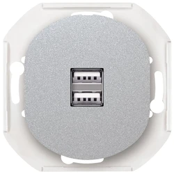 Πρίζα USB EON E6161.S 2xUSB 2,1A 5V without cover frame, silver
